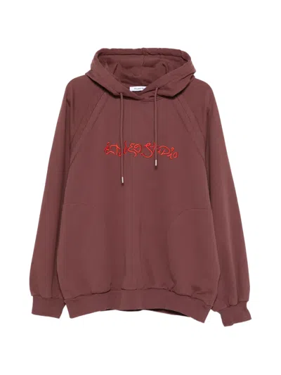 Etudes Studio Logo-embroidered Hoodie In Brown