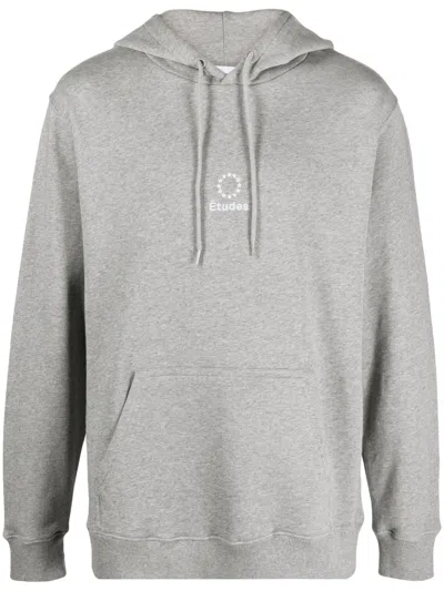 Etudes Studio Logo-embroidered Organic Cotton Hoodie In Grey