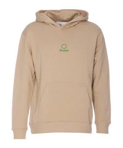 Etudes Studio Logo-embroidered Organic Cotton Hoodie In Nude
