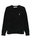 Etudes Studio Logo-embroidered Round-neck Sweater In Black