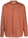 Etudes Studio Logo-embroidery Long-sleeve Shirt In Braun