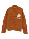 Etudes Studio Logo-jacquard Funnel-neck Jumper In Brown