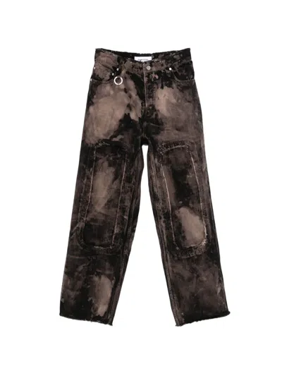 Etudes Studio Logo-patch Bleach Jeans In Brown