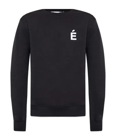 Etudes Studio Logo-print Crew Neck Sweatshirt In Black