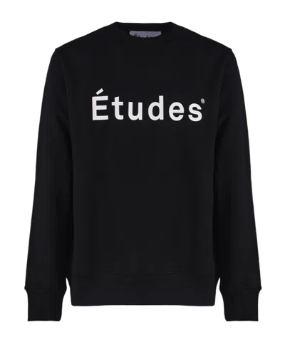 Etudes Studio Logo-print Crew Neck Sweatshirt In Black