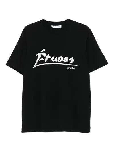 Etudes Studio Logo-print Organic Cotton T-shirt In Black