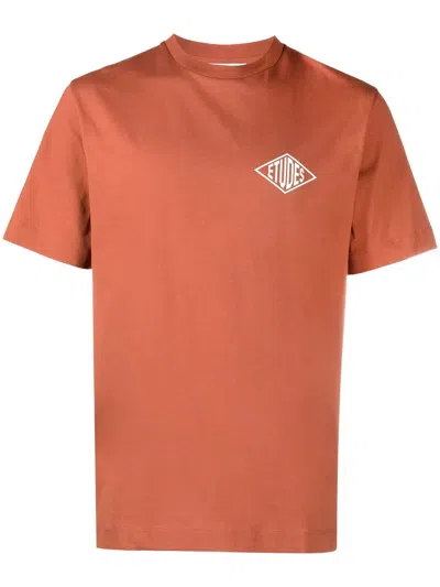 Etudes Studio T-shirt Aus Bio-baumwolle Mit Print In Brown