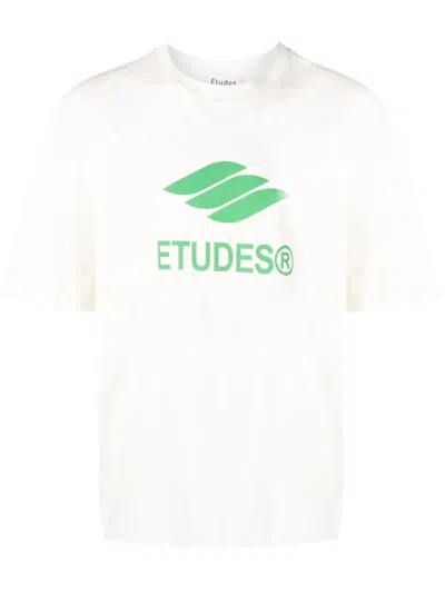 Etudes Studio Logo-print Organic Cotton T-shirt In Neutrals