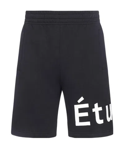 Etudes Studio Logo Print Shorts In Black