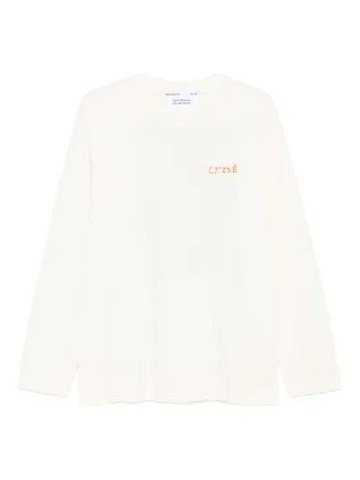 Etudes Studio Long-sleeve Portrait-print T-shirt In White