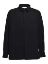 Etudes Studio Single-breasted Wool Flannel Shirt Jacket In Black
