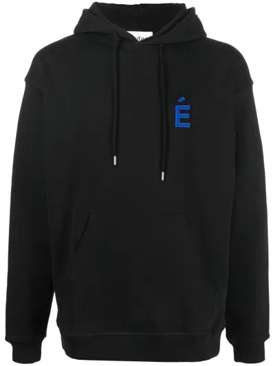 Etudes Studio National Patch Organic-cotton Hoodie In Schwarz