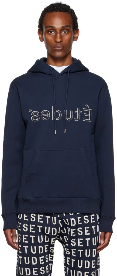 Etudes Studio Navy Klein Patch Reversed Hoodie