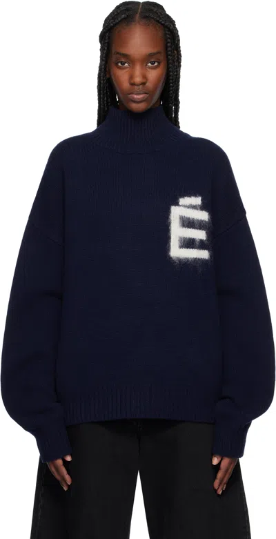Etudes Studio Navy Recycled Wool Turtleneck