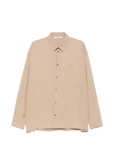 Etudes Studio Oversized Long-sleeve Shirt In Burgundy