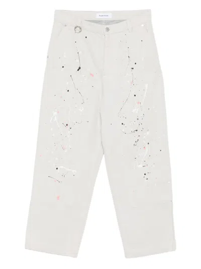 Etudes Studio Paint-splatter Carpenter Jeans In White