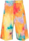 Etudes Studio Tie-dye-print Pleated Wide-leg Shorts In Multicolour