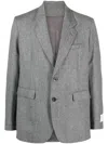 Etudes Studio Plane Fannel Single-breasted Blazer In Grey