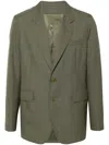 Etudes Studio Plane Suiting Virgin Wool Blazer In Green