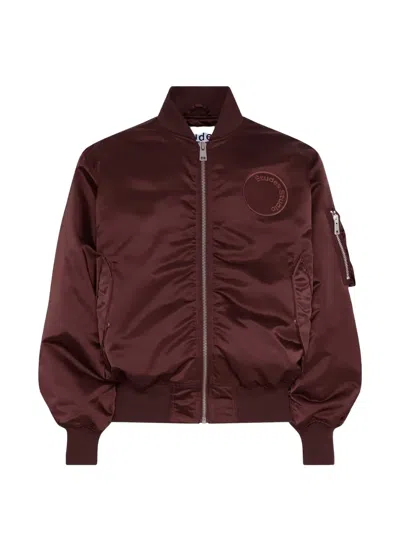 Etudes Studio Red Bomber Jacket In Burgundy