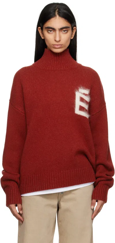 Etudes Studio Red Recycled Wool Turtleneck In Brick