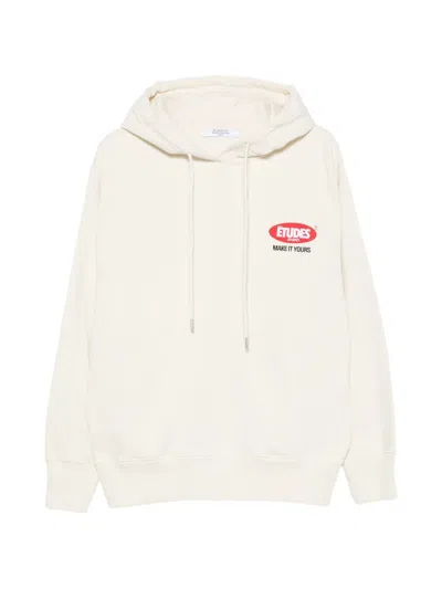Etudes Studio Relax Logo-print Hoodie In Neutrals