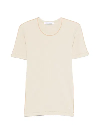 Etudes Studio Rib Trim T-shirt In Neutral