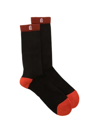Etudes Studio Ribbed Socks In Brown