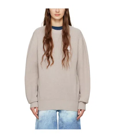 Etudes Studio Round Neck Woolen Sweater In Nude