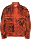 Etudes Studio Shadow Denim Paint Jacket In Orange