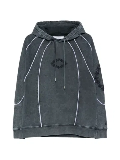 Etudes Studio Sky Embroidered Piping Hoodie In Blue
