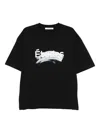 Etudes Studio Smudged-logo Organic Cotton T-shirt In Black