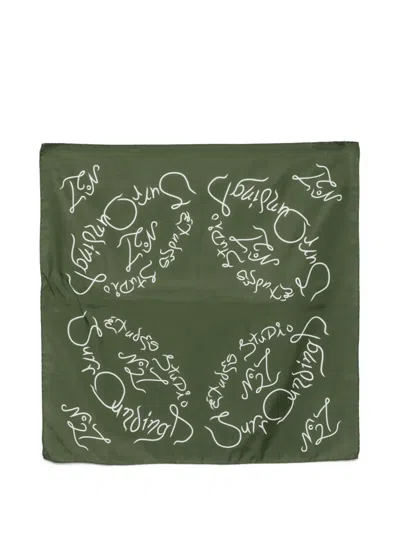 Etudes Studio Square-shape Bandana Scarf In Green