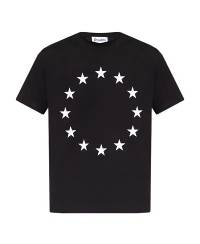 Etudes Studio Star-print Organic Cotton T-shirt In Black