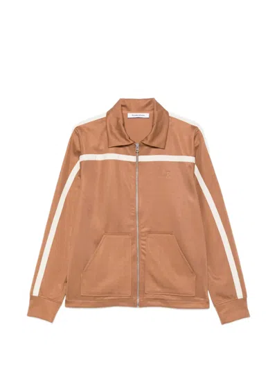 Etudes Studio Stripe Zip Sweatshirt In Burgundy