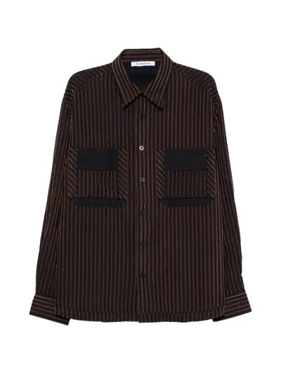 Etudes Studio Striped Flannel Shirt In Black