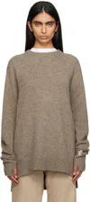 Etudes Studio Taupe Round Neck Sweater In Brown