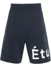 Etudes Studio Tempera Logo-print Cotton Shorts In Blue