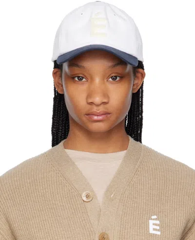 Etudes Studio White & Navy Booster Patch Cap In Navy White
