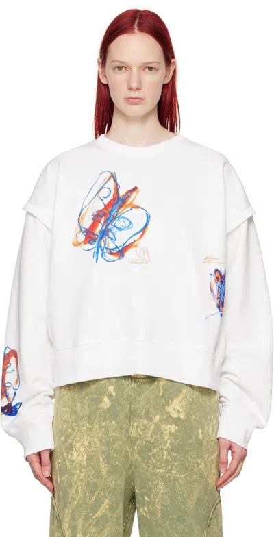 Etudes Studio White Ciment Parade Été Sweatshirt In Ete
