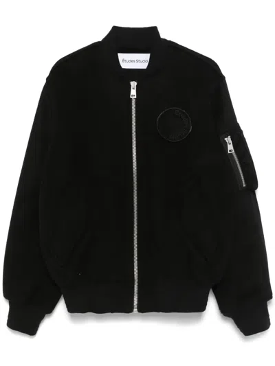 Etudes Studio Ville Logo-patch Bomber Jacket In Black