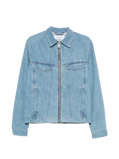 Etudes Studio Zip-up Slim-fit Denim Jacket In Blue