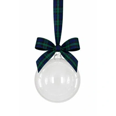 Etúhome 5" Glass Globe Ornament - Clear Plaid In Black
