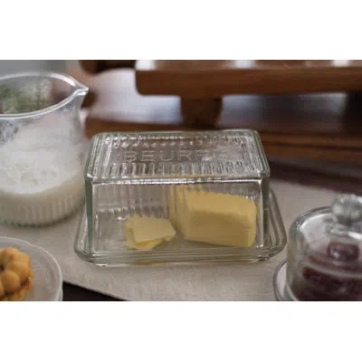 Etúhome Bistro Glass Butter Dish In Transparent