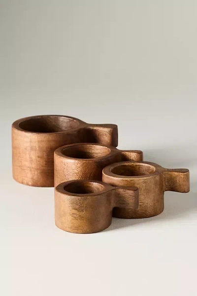 Etúhome French Bistro Wood Measuring Cups, Set Of 4 In Brown