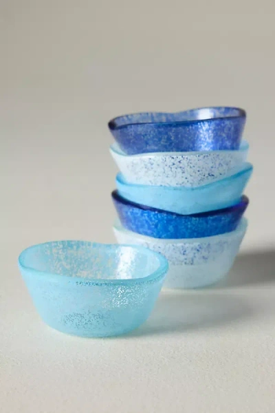 Etúhome Glass Pinch Pots, Set Of 6 In Blue