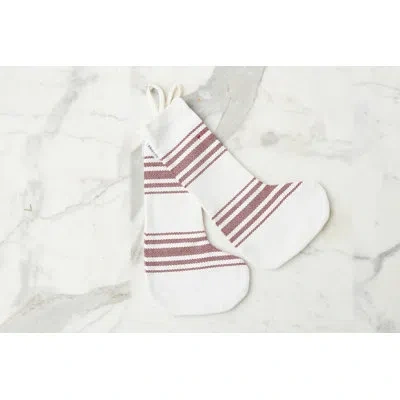 Etúhome Holiday Stocking, Vintage Stripe In White