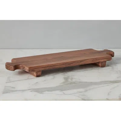 Etúhome Normandy Wood Riser Footed Tray, Large In Brown