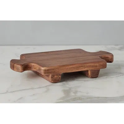 Etúhome Normandy Wood Riser Footed Tray, Small In Brown