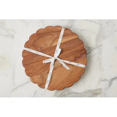 Etúhome Scalloped Trivet Riser, Large Round, Natural In Brown